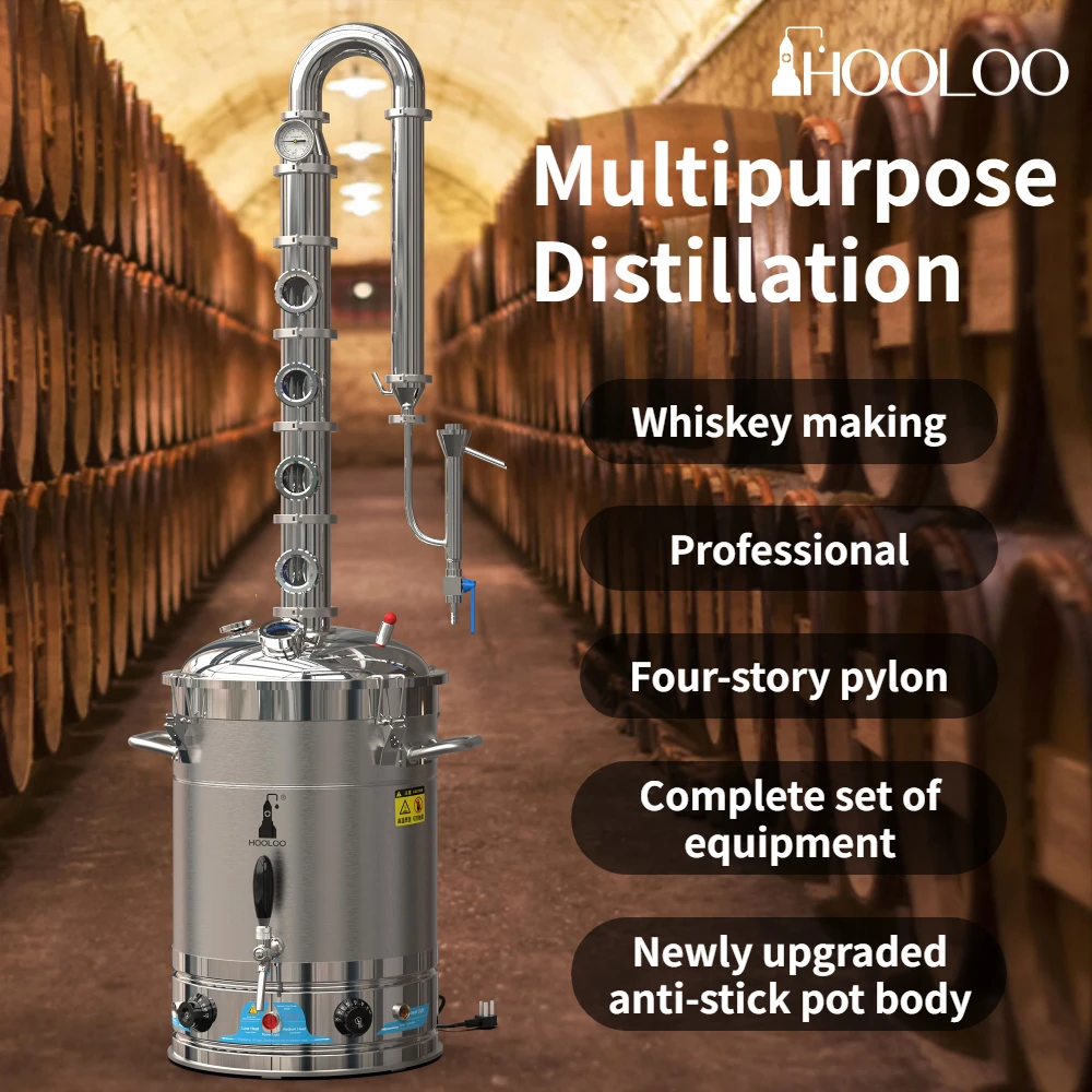65L Stainless Steel Column Stainless Steel Lid Electric Heating Distiller