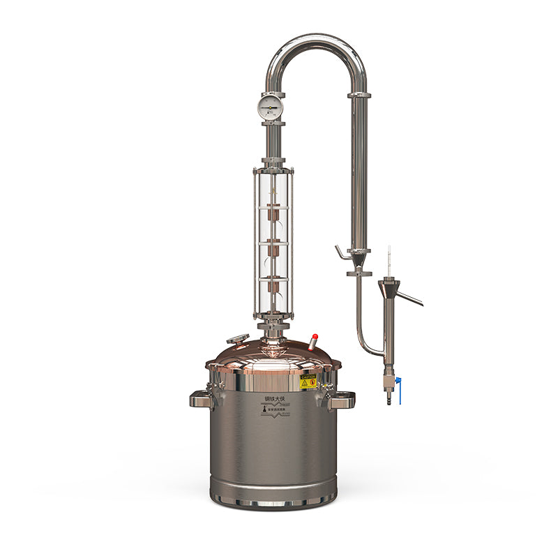 22L/50L Copper Lid Glass Column Distiller(CT22/50 Cu) - Hooloo Distilling Equipment Supply